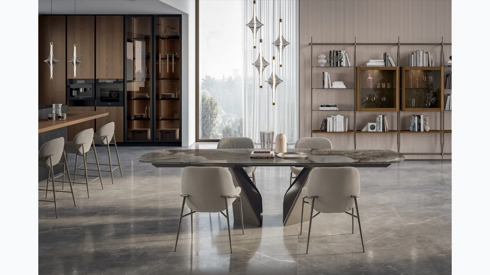 Table in SuperMarble Kaleido by Bontempi