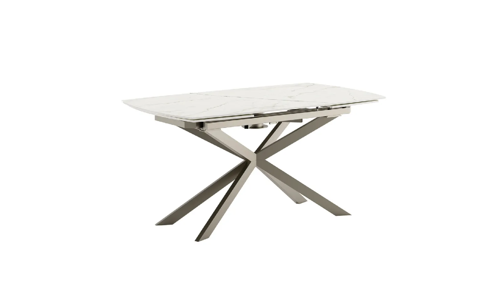 Extendable table Kanto Caranto with ceramic top and metal structure by Veneta Cucine.