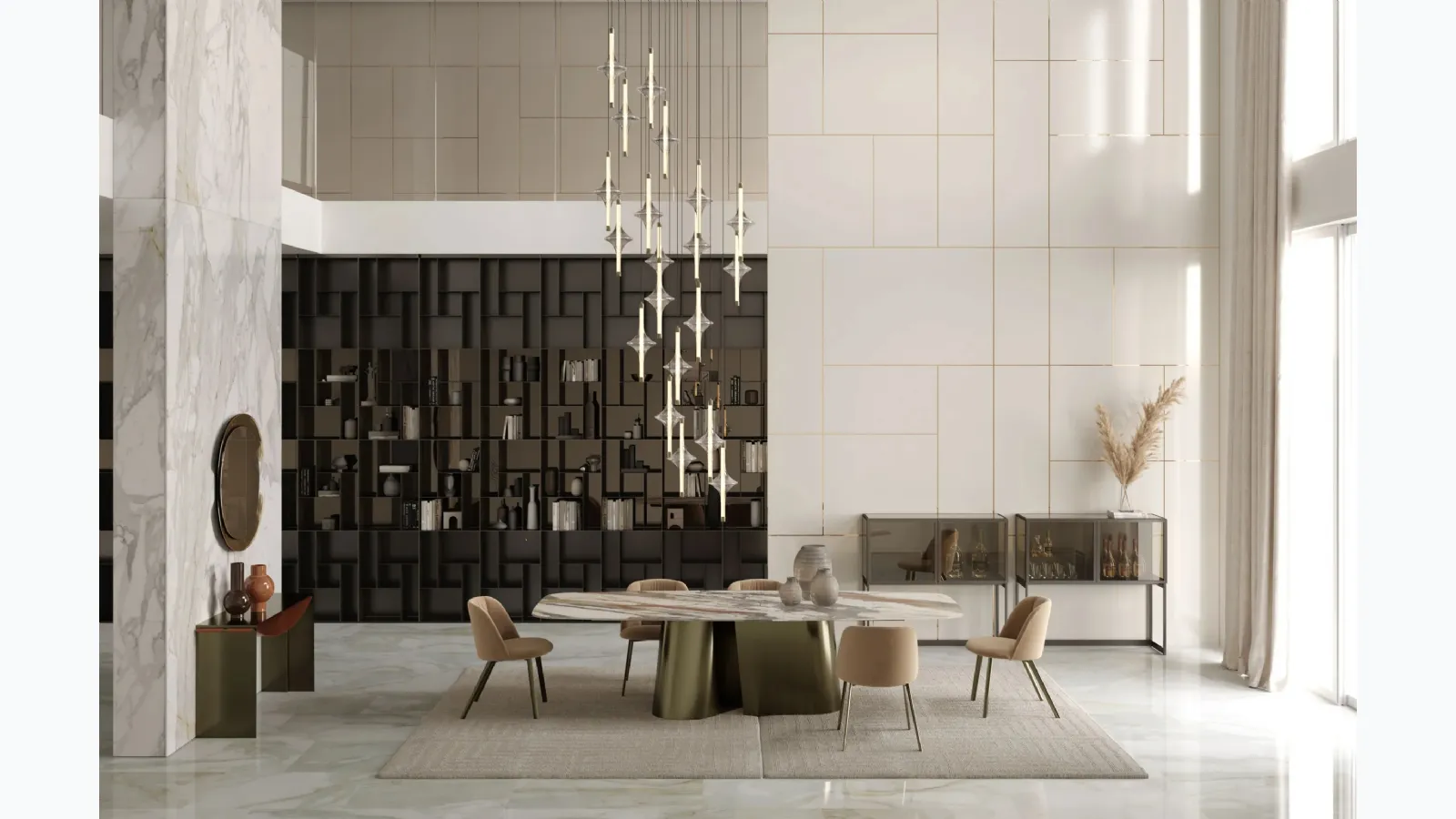 Extendable Kimono table in SuperMarble by Bontempi