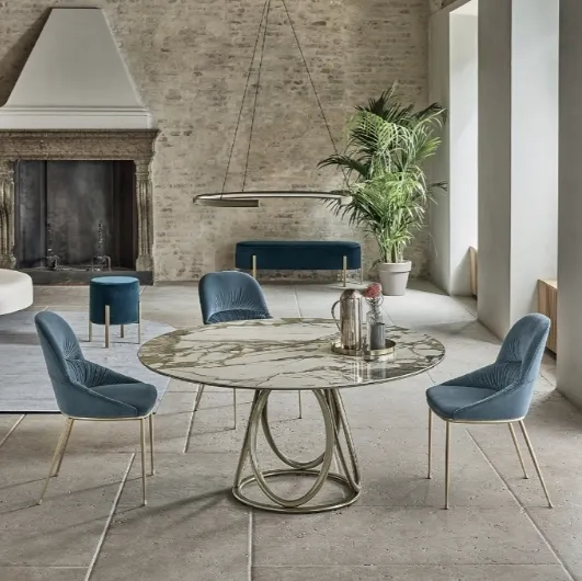 Louis Round table in SuperMarble by Bontempi