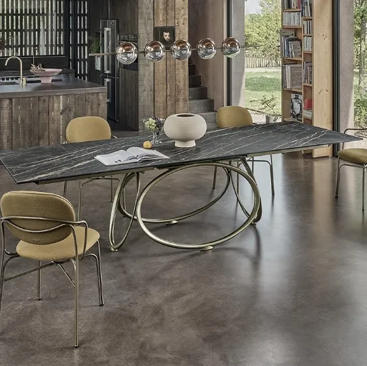 Louis table in SuperMarble by Bontempi