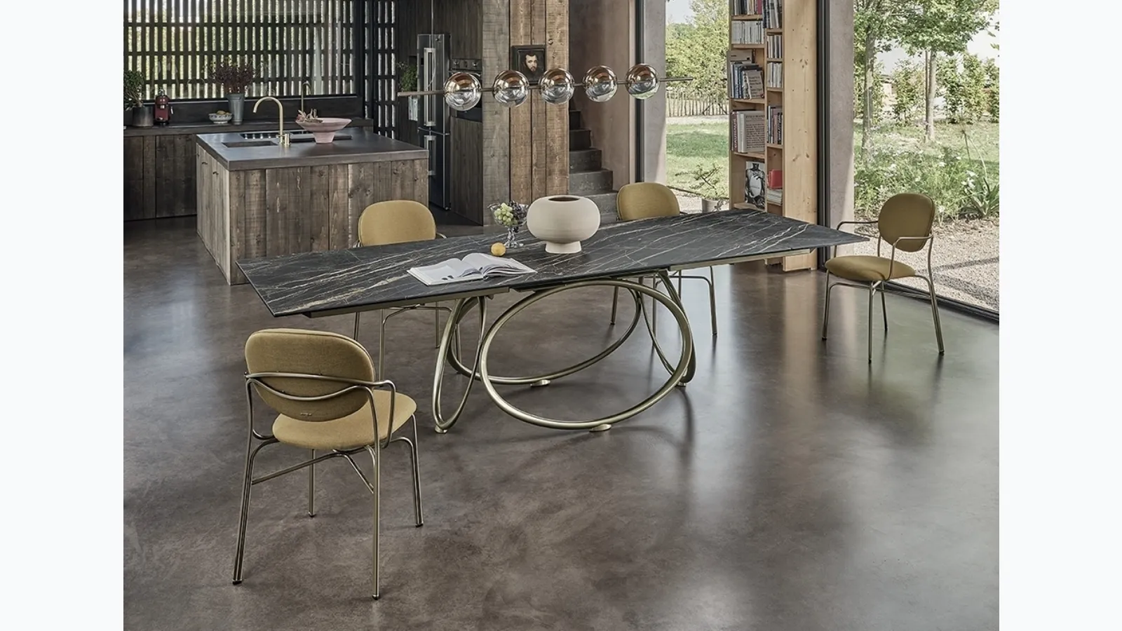 Louis table in SuperMarble by Bontempi