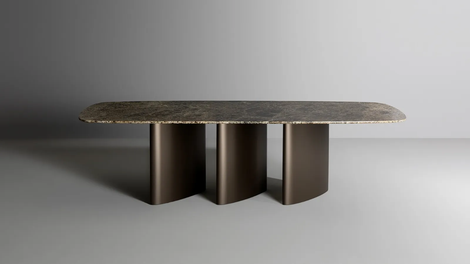 Louver table with marble top by Bonaldo
