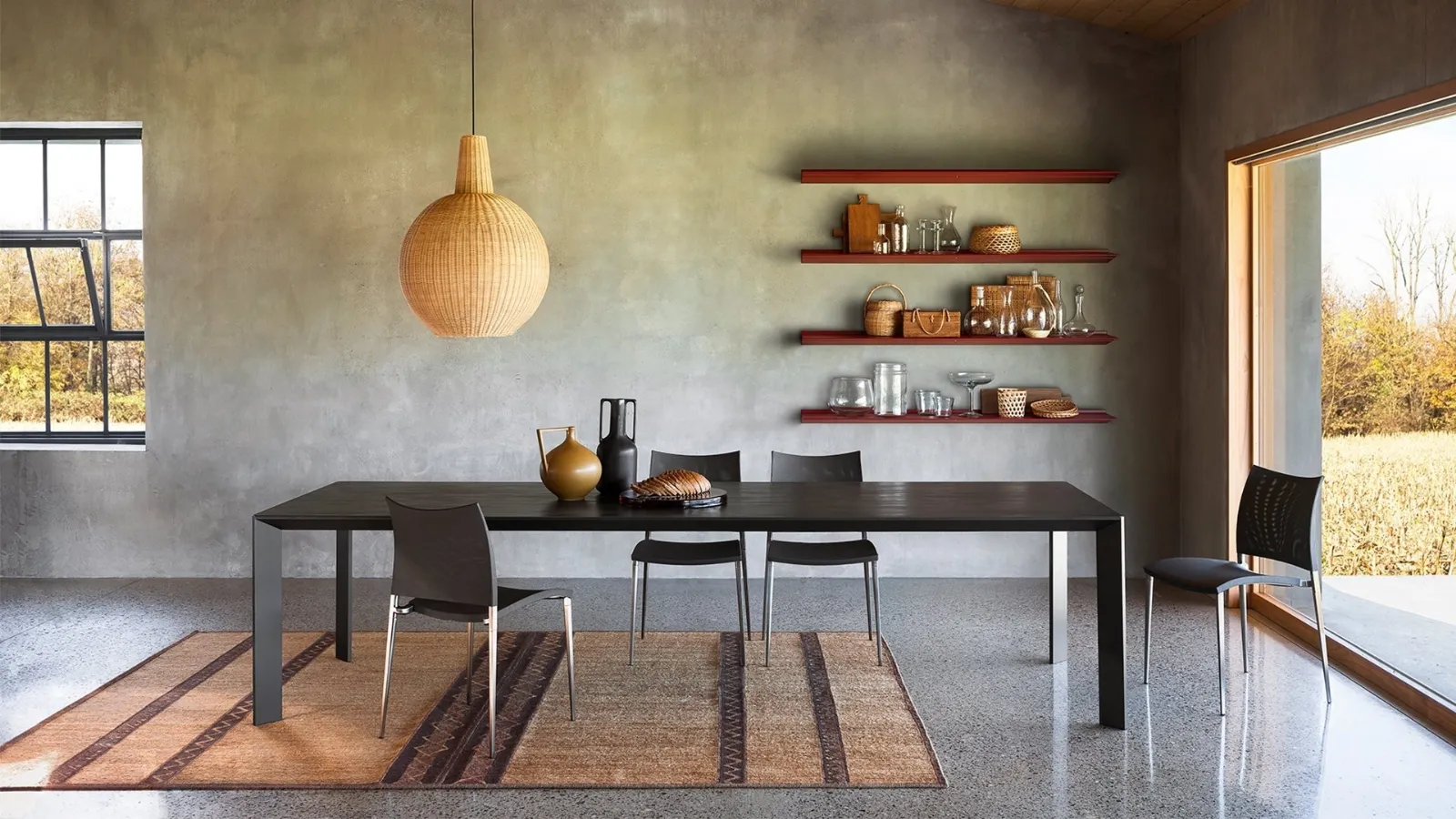 Mac table with ceramic top by Desalto.