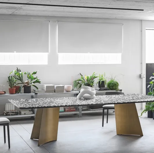 Maggese Table in Palladio Moro marble by Miniforms