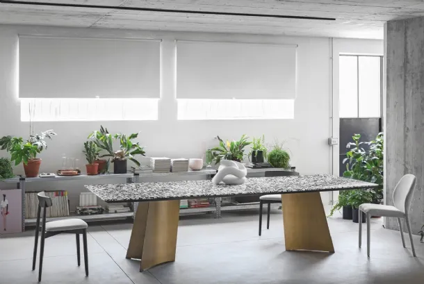 Maggese Table in Palladio Moro marble by Miniforms