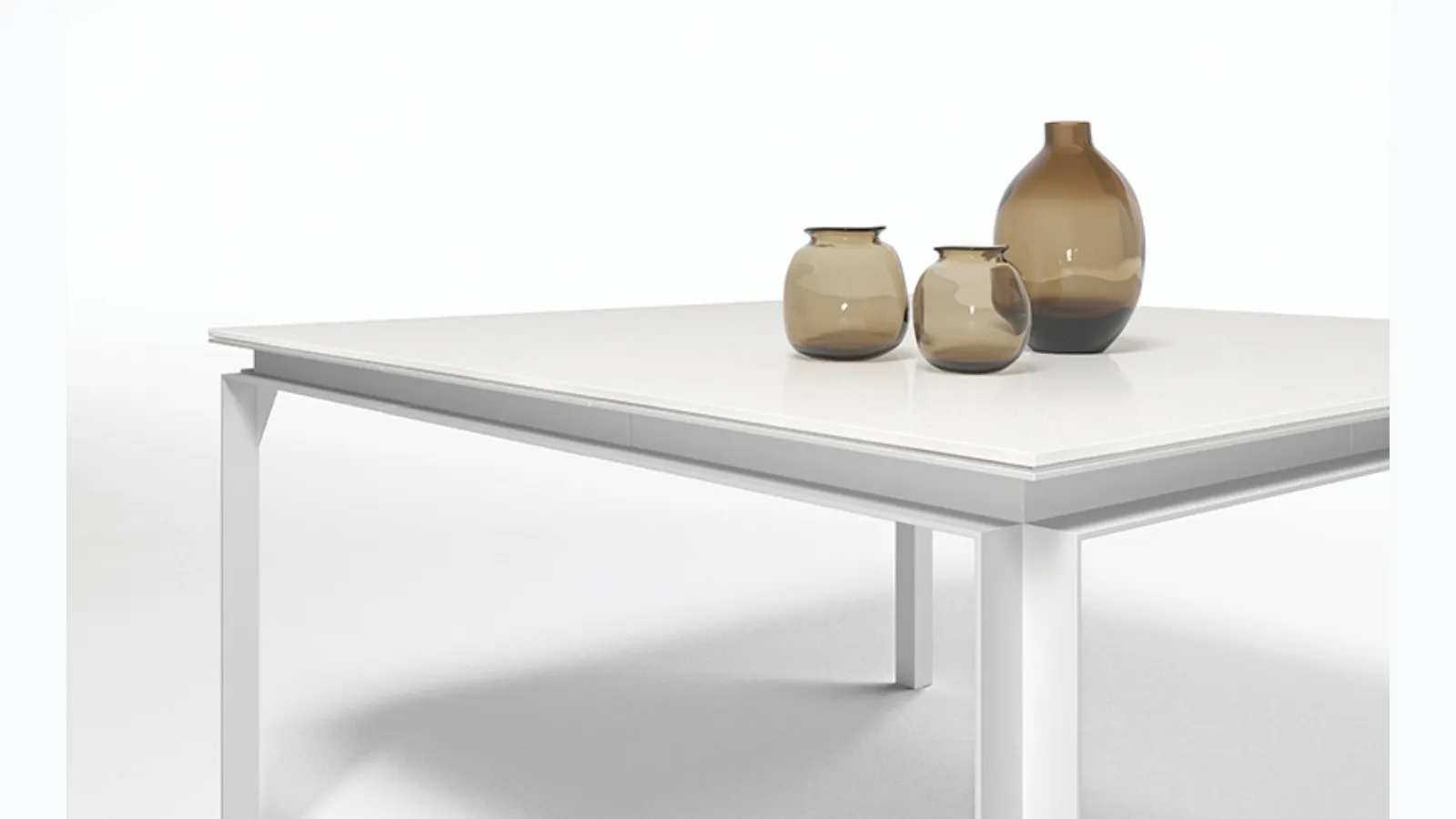 Mille glass and metal table by Minotti Italy.