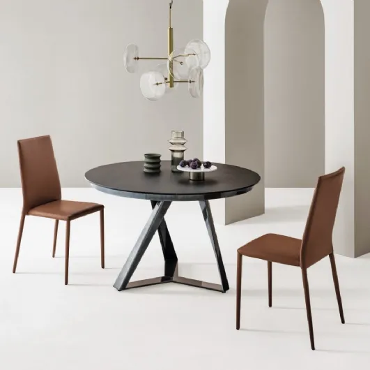 Extensible round Millennium table by Bontempi