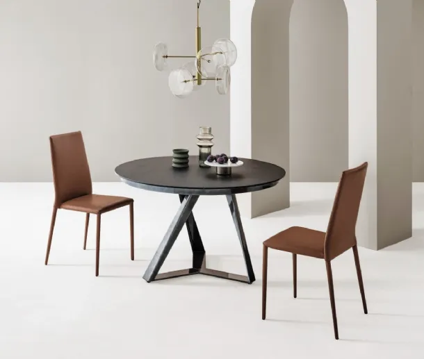 Extensible round Millennium table by Bontempi