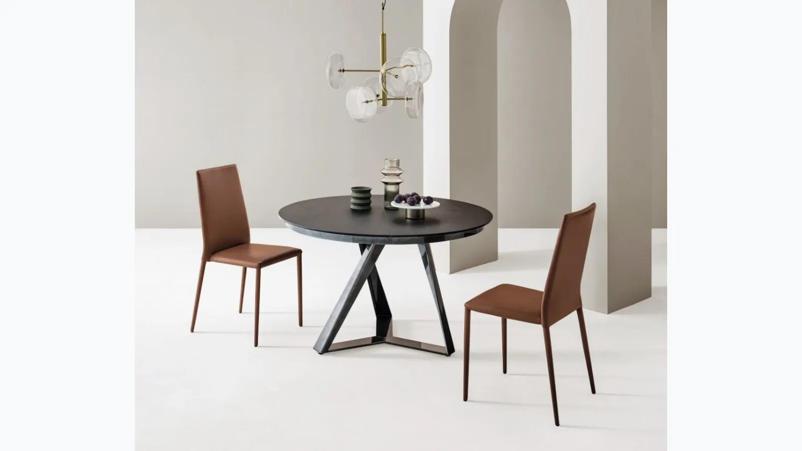 Extensible round Millennium table by Bontempi