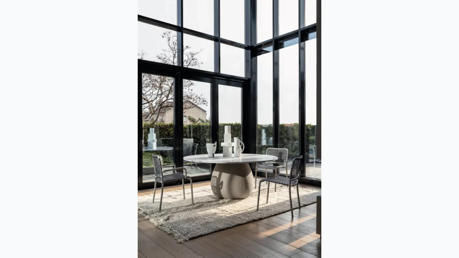 Next 236 marble table with Gervasoni cement base