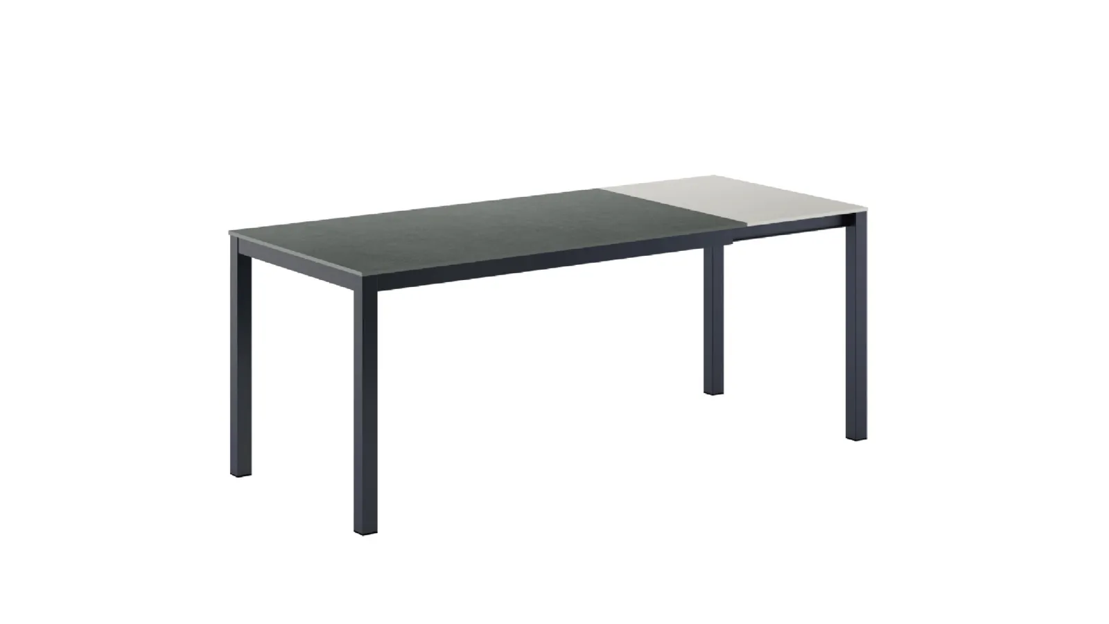 Extendable table Olimpo Caranto with ceramic top and metal structure by Veneta Cucine.