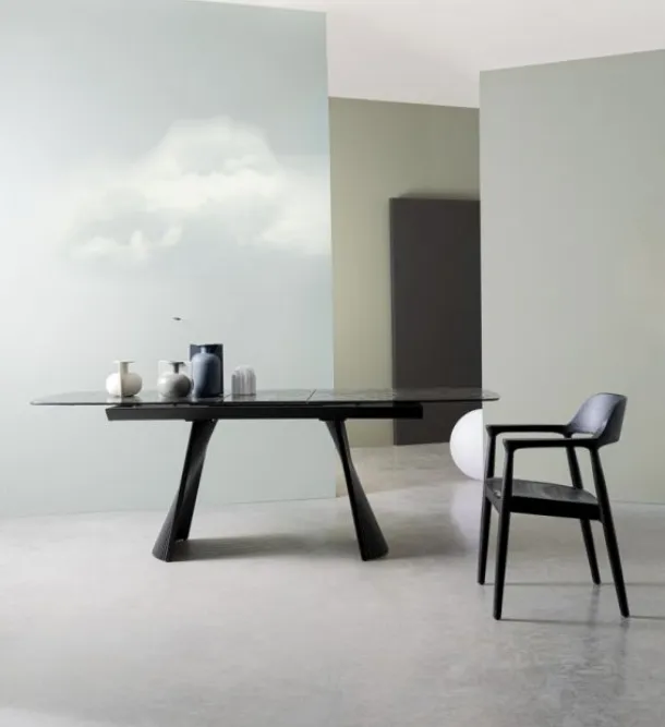 Extendable glass table Oliver by Bizzotto.