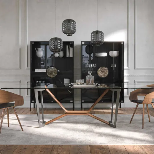 Oliver table with glass top by Tonin Casa.