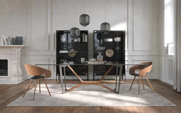 Oliver table with glass top by Tonin Casa.
