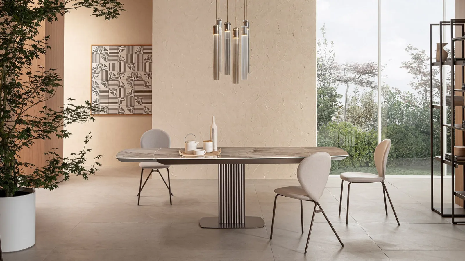 Extendable design table Wave by Riflessi.