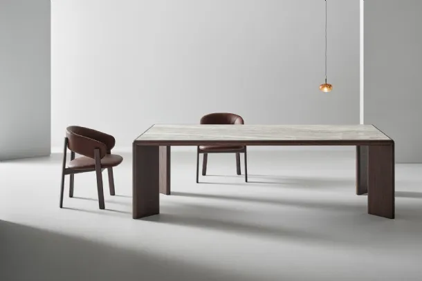 Oshi Table in ceramic and wood by Bonaldo