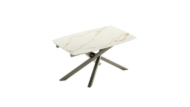 Extendable Ouverture Caranto table with ceramic top and metal structure by Veneta Cucine.