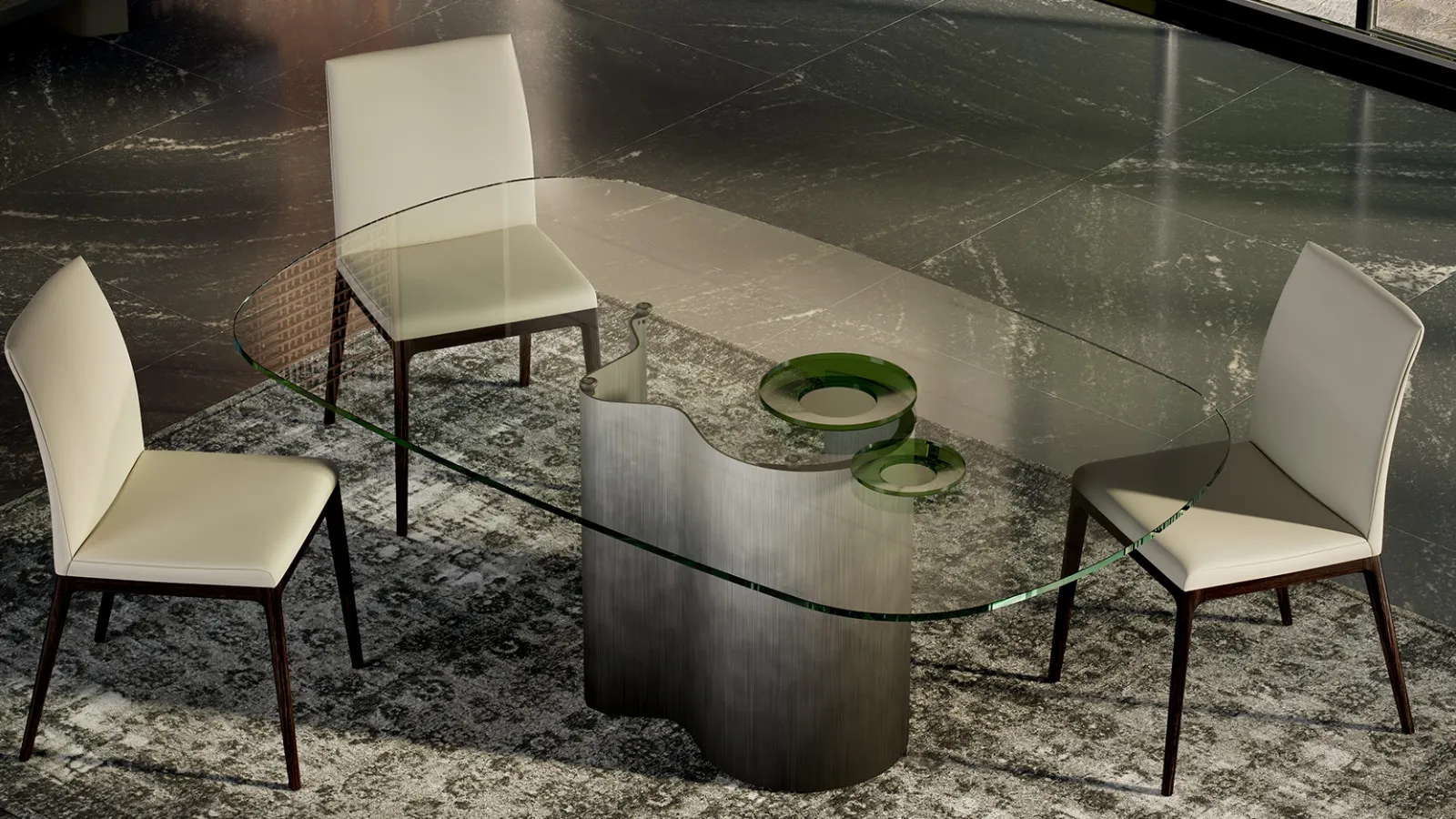 Papelito Glass table by Cattelan Italia