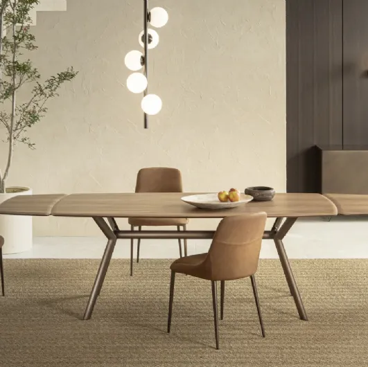 Extendable Paradise table in wood by Riflessi.