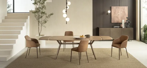 Extendable Paradise table in wood by Riflessi.