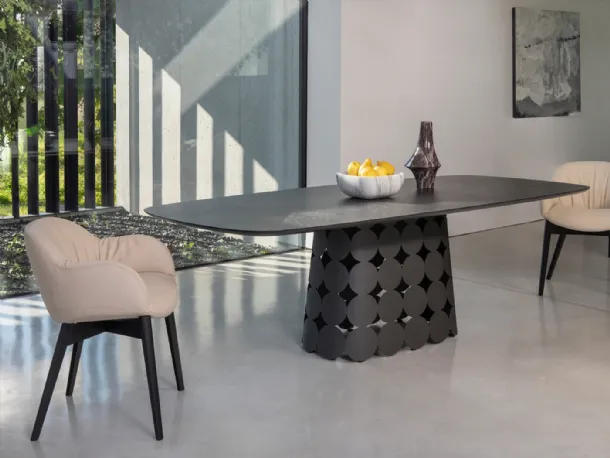 Elite Polka Dot Table in wood and metal by Tonin Casa