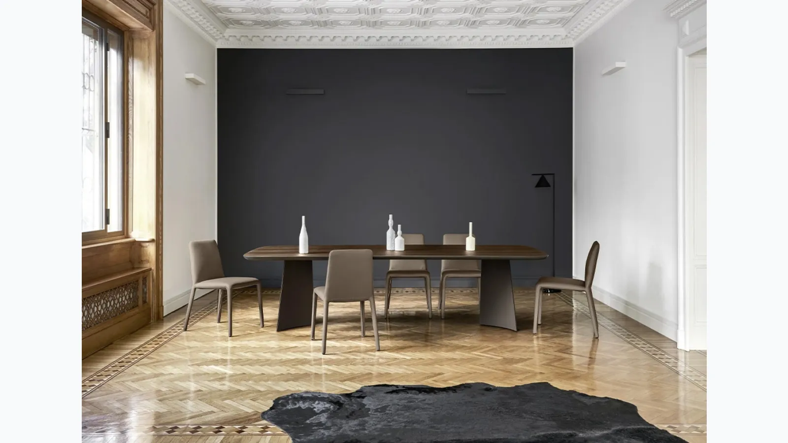 Sangiacomo's Thermotreated Oak Polyhedron Table.