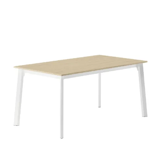 Poseidon kitchen table with laminated top and metal structure by Veneta Cucine.