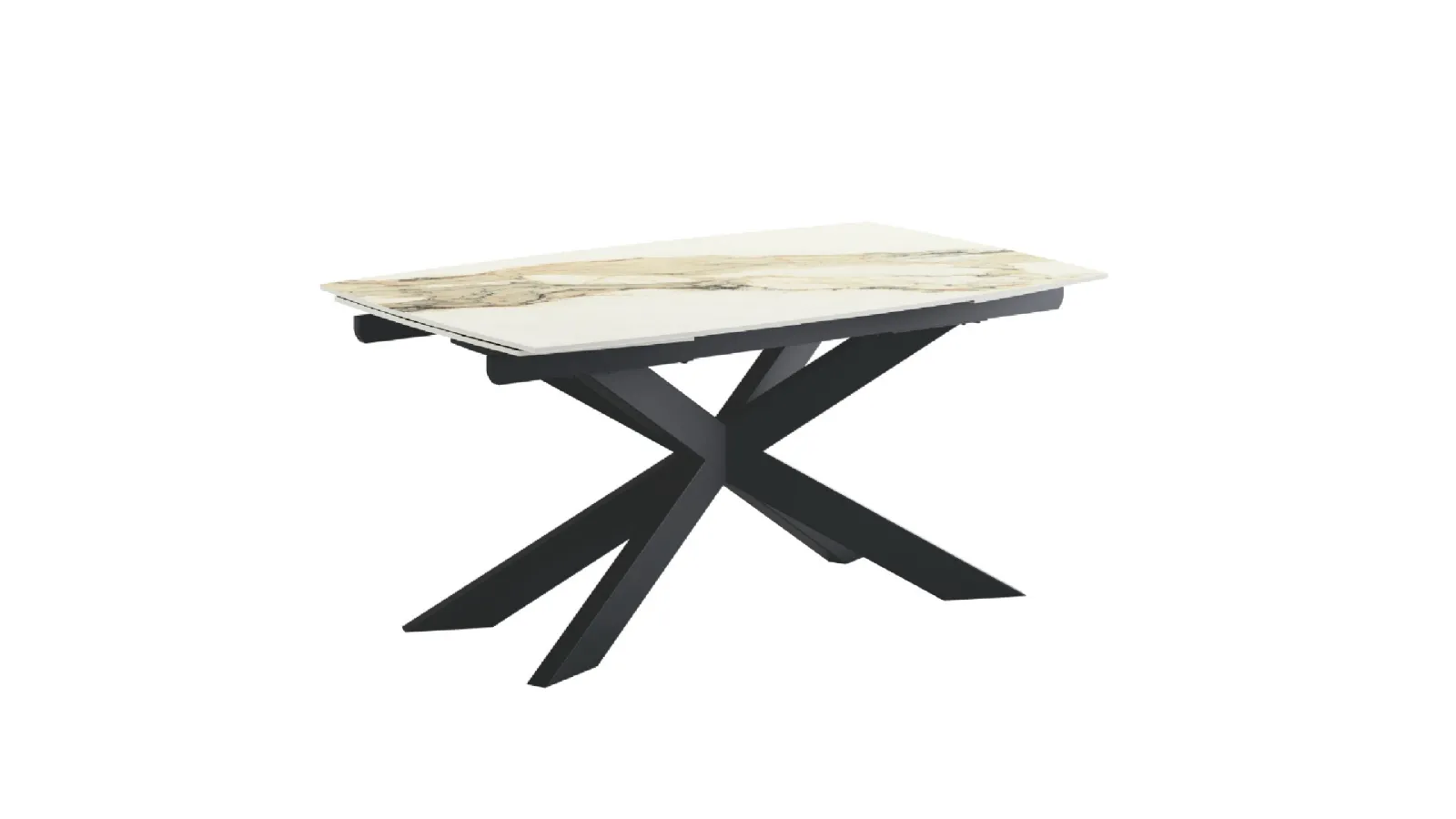 Extendable table Prelude Caranto with ceramic top and metal base by Veneta Cucine.