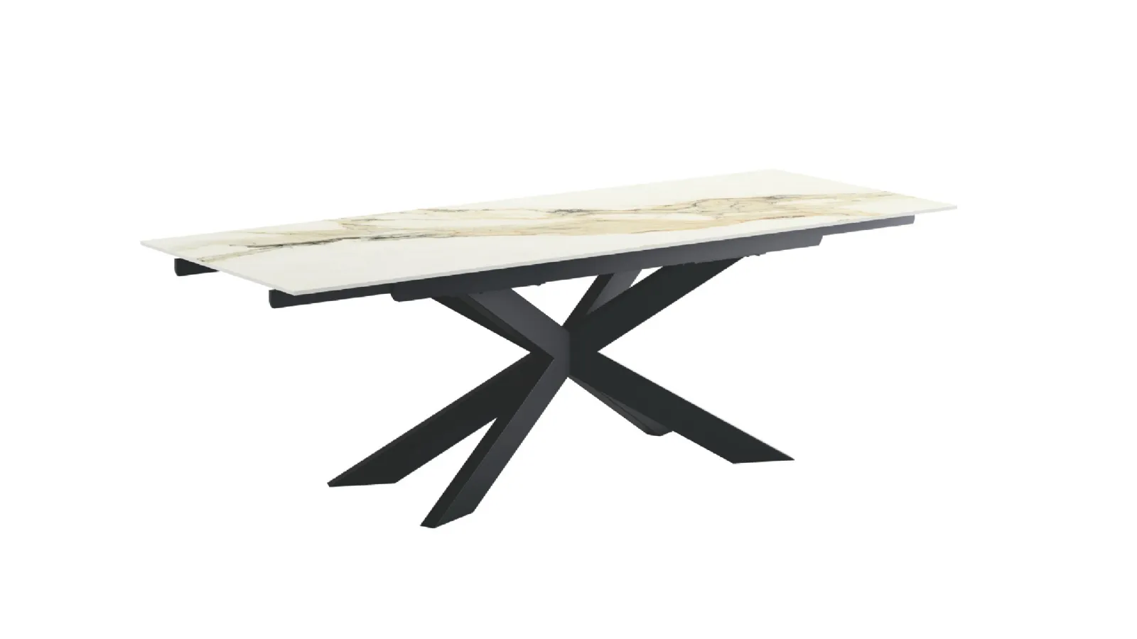 Extendable table Prelude Caranto with ceramic top and metal base by Veneta Cucine.