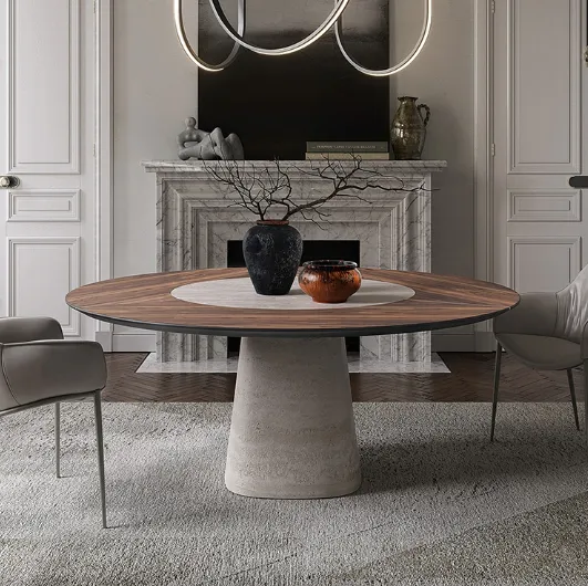 Round Rado Ker-Wood Table by Cattelan Italia.