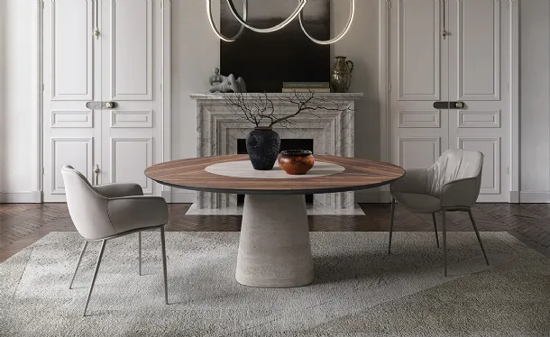 Round Rado Ker-Wood Table by Cattelan Italia.
