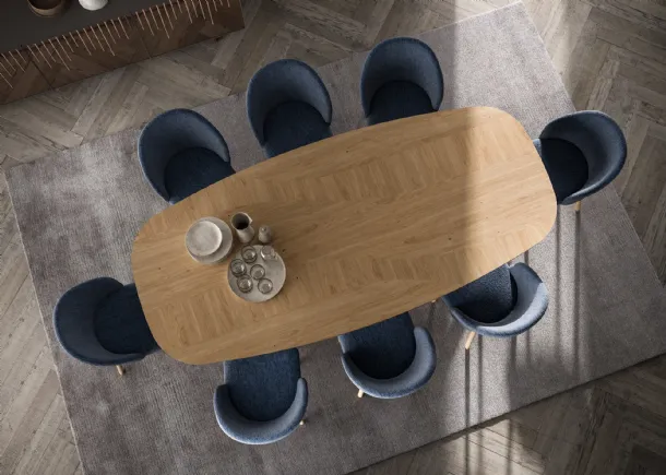 Fixed wooden dining table Random by Ozzio.