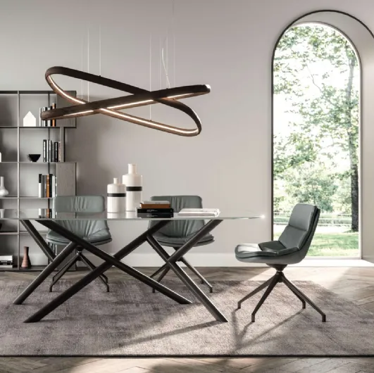Fixed Random glass table by Ozzio.