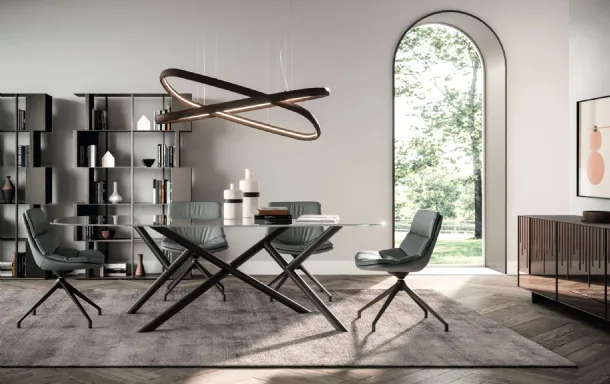 Fixed Random glass table by Ozzio.