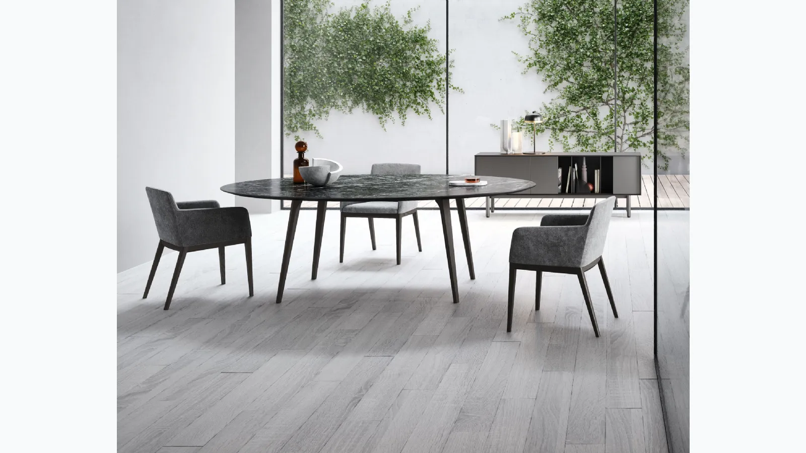 Rea Light Stone table by Novamobili.