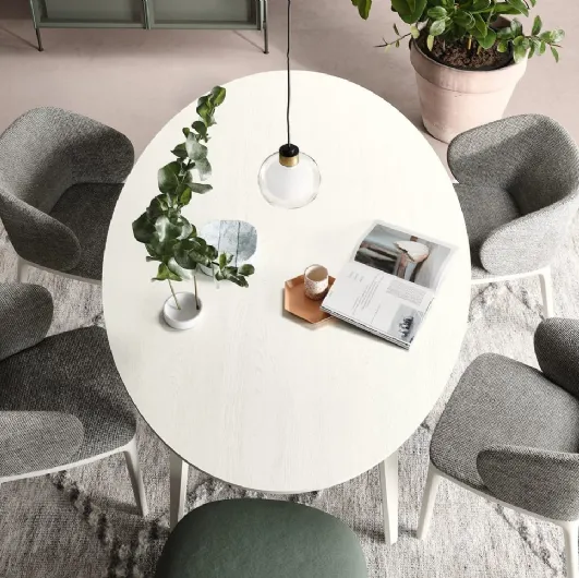 Rea Oak White Table by Novamobili