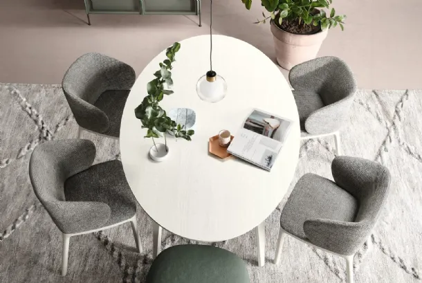 Rea Oak White Table by Novamobili