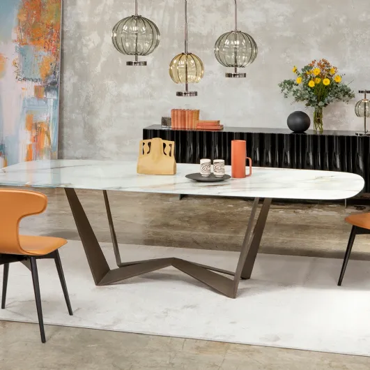 Reverse Artistic Glass table in silk-screened glass by Tonin Casa.