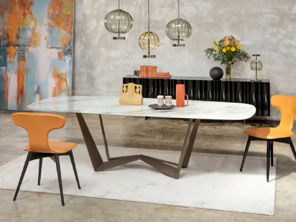 Reverse Artistic Glass table in silk-screened glass by Tonin Casa.