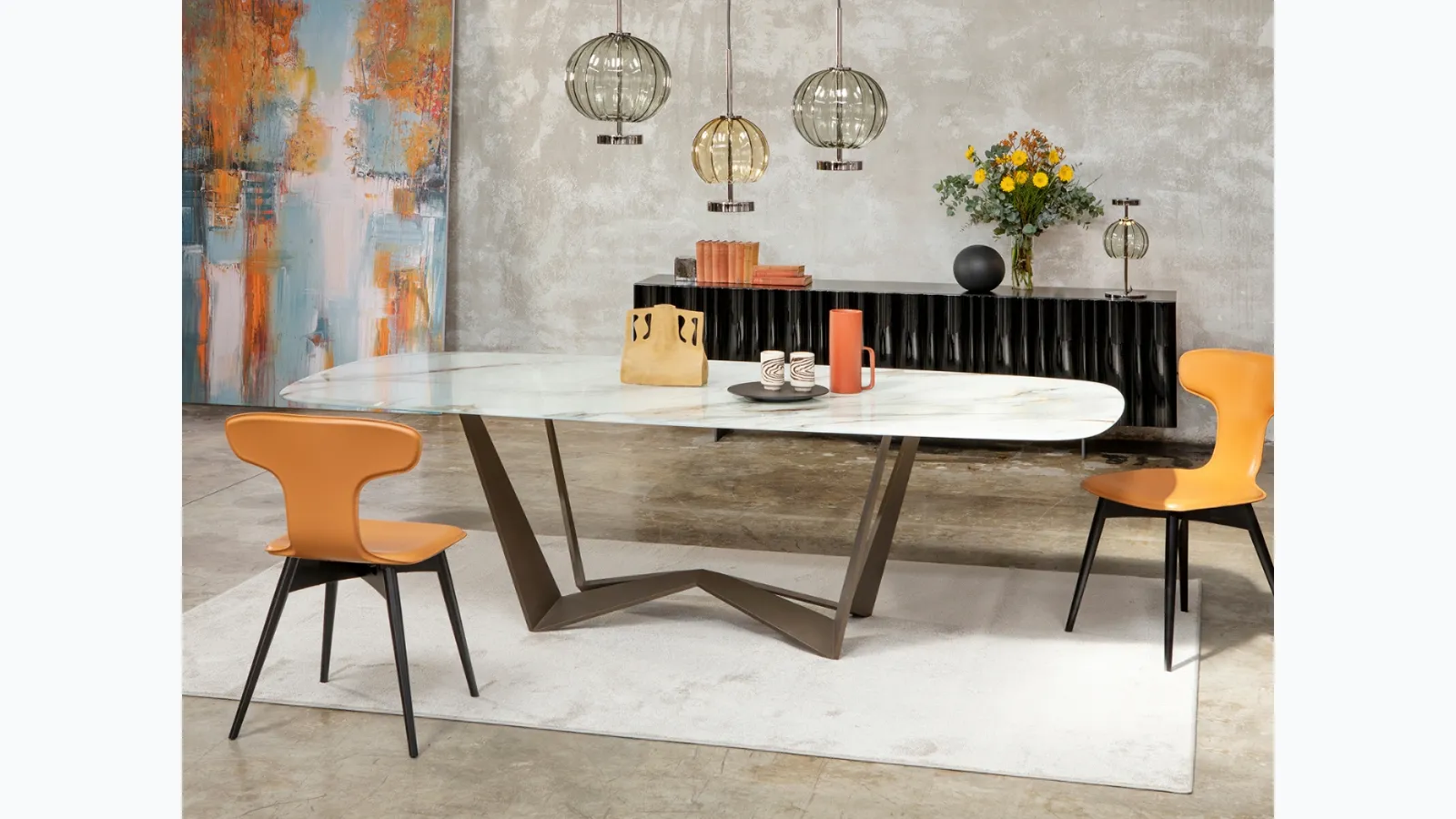 Reverse Artistic Glass table in silk-screened glass by Tonin Casa.
