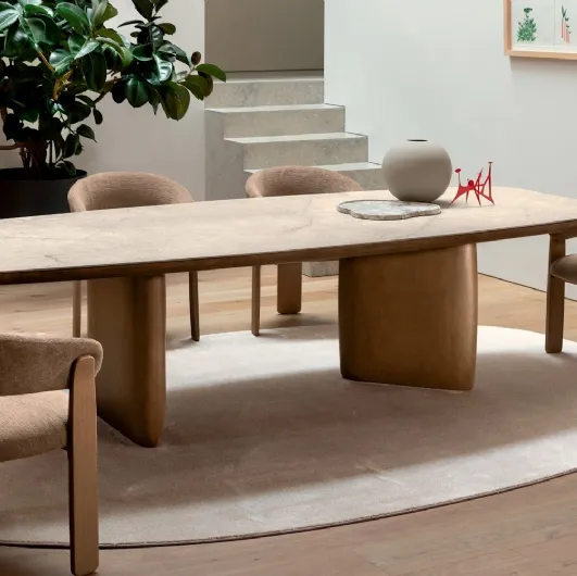 Riverstone ceramic table by Calligaris