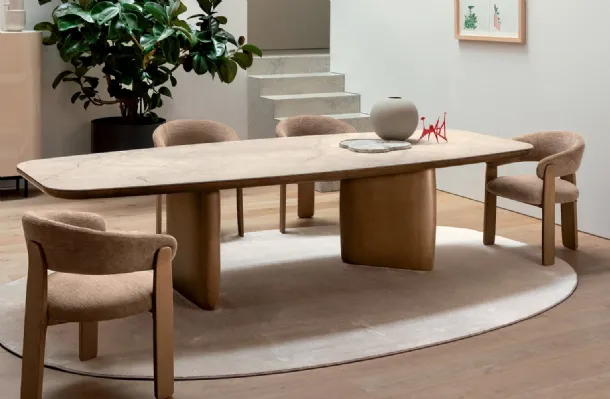 Riverstone ceramic table by Calligaris