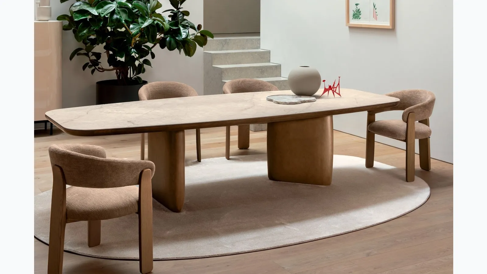 Riverstone ceramic table by Calligaris