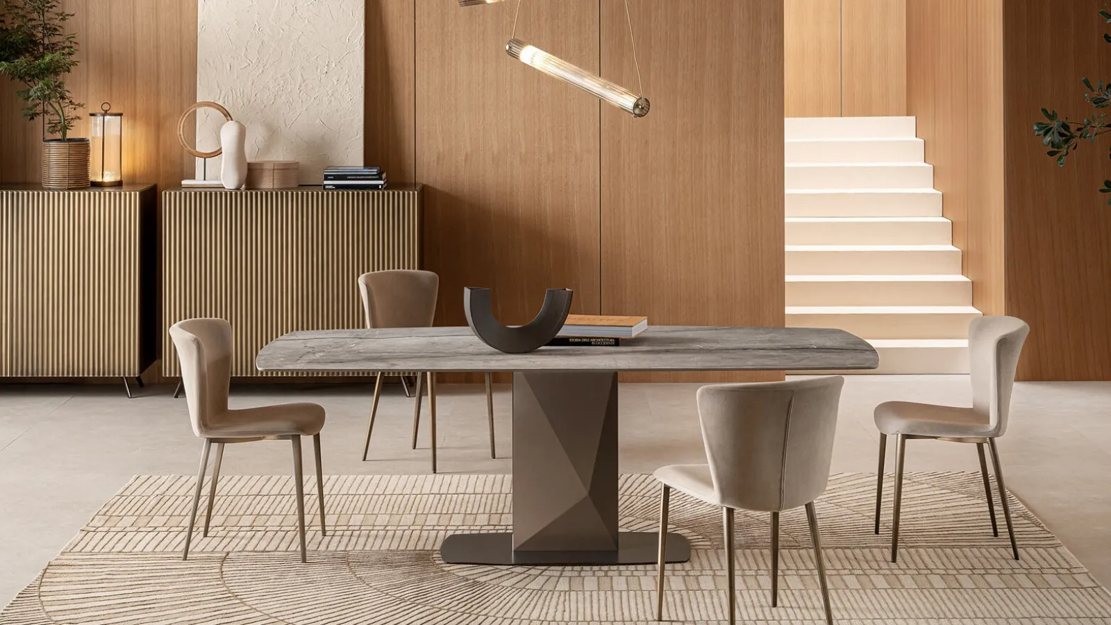 Sabino ceramic table by Riflessi.