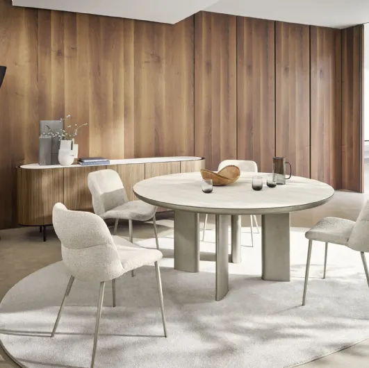 Round Sandy table with wooden top by Calligaris.