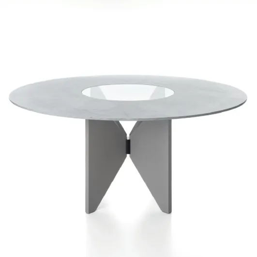 Saturn table with marble and glass top by Alias.