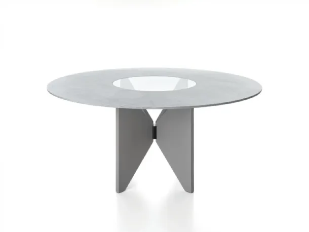 Saturn table with marble and glass top by Alias.