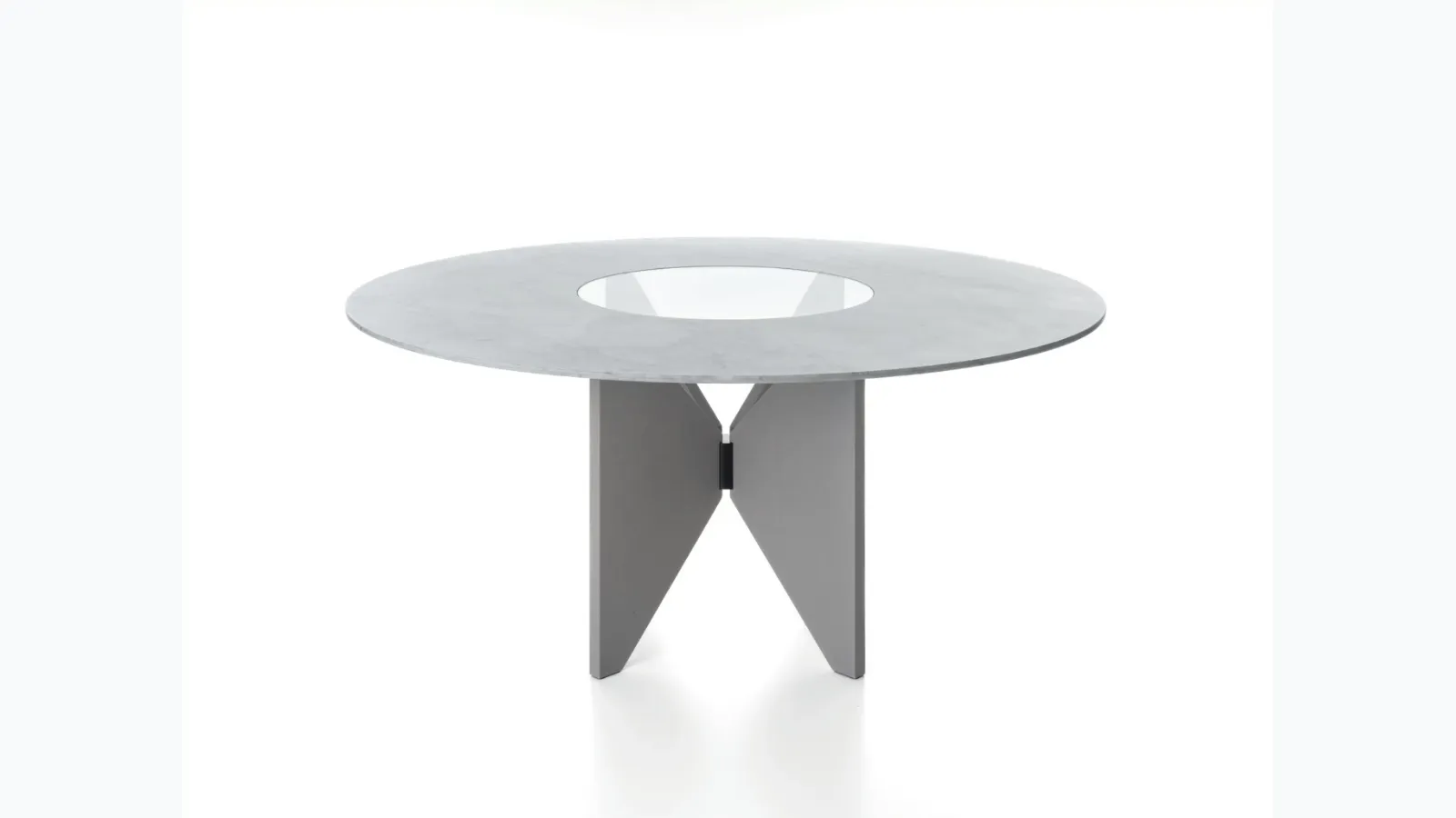 Saturn table with marble and glass top by Alias.