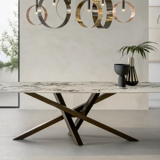 Shangai table in ceramic by Riflessi.